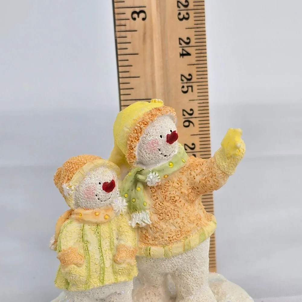 Russ Berrie Ice Sculptures Make A Wish Snowman Figurine 21367 Yellow Orange 3.5